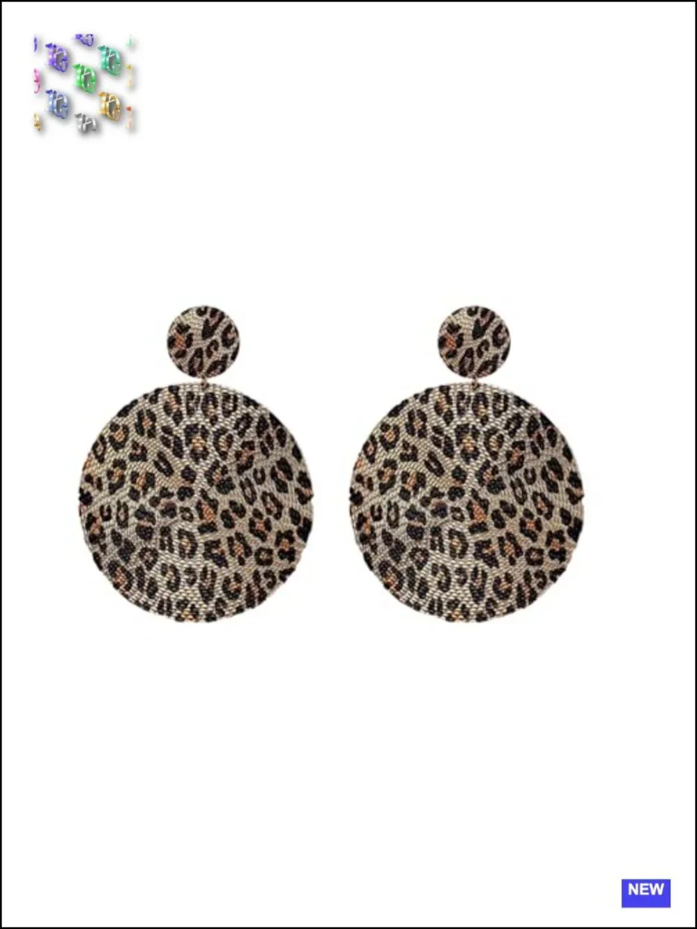 Leopard Print Geometric Circular Stud Drop Dangle Earrings Hypoallergenic